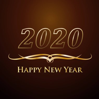 2020 Mutlu Yıllar. Altın vektör metni