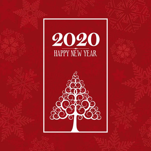 Feliz Año Nuevo 2020. saludo, invitación o portada de menú. vector — Vector de stock