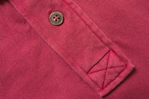 Czerwona Koszulka Polo tekstura, tkanina bawełniana. Tło tekstylne — Zdjęcie stockowe