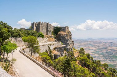 Erice, Sicilya, İtalya. Castello di Venere, Ortaçağ ve Norman ca
