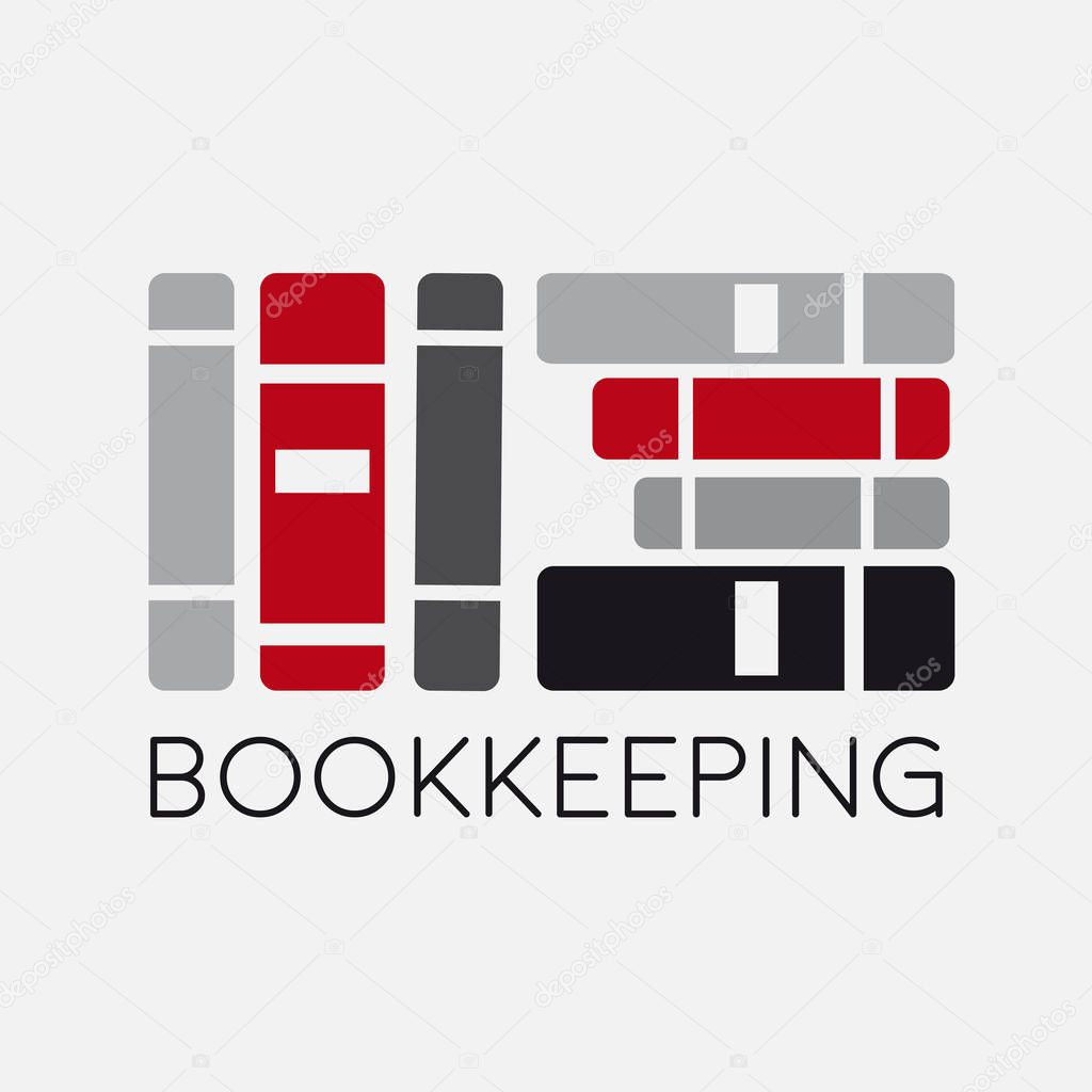 Vector logo bookkeeping concept, abstract office file folder