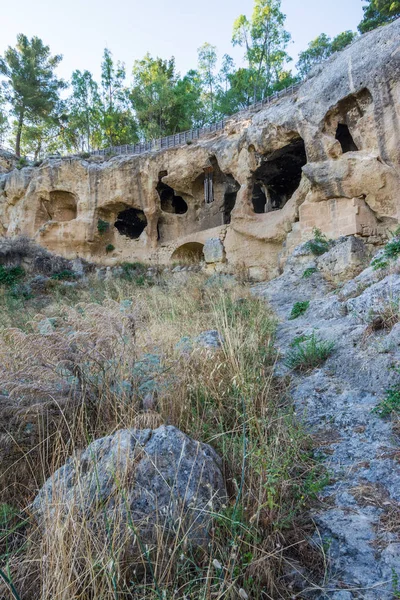 Antico Villaggio Bizantino Canalotto Sito Archeologico Calascibetta Sicilia Italia — Foto Stock