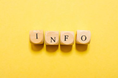 Bilgi sözcüğü, sarı arkaplanda zarla yapılmış metin