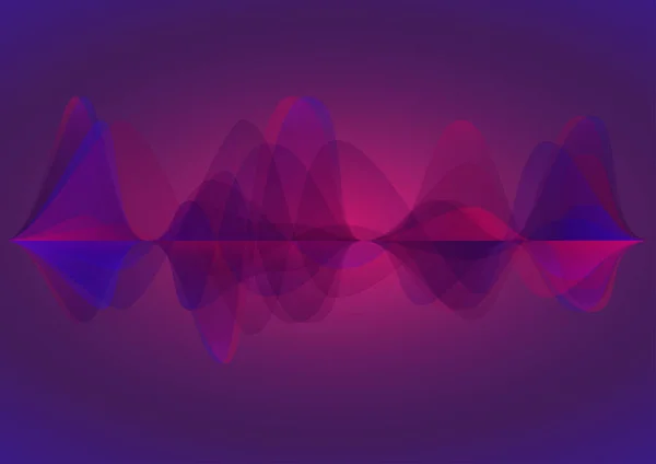 Vector Audio Sound Waves Background Color Trend 2020 Pink Purple — Stock Vector