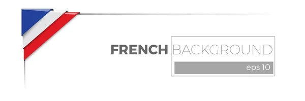 Fond Bannière Français Feuille Tête Avec Drapeau Sur Papier Illustration — Image vectorielle
