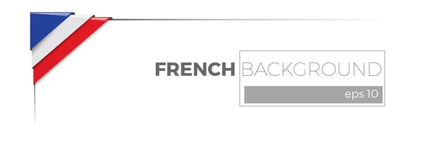 Французский Баннер Фон Лист Флагом Бумаге Векторная Иллюстрация — стоковый вектор
