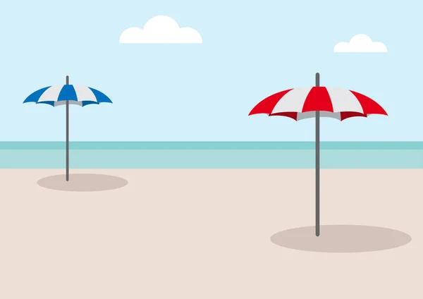 Vektorový Abstraktní Deštník Pláži Letní Zázemí — Stockový vektor