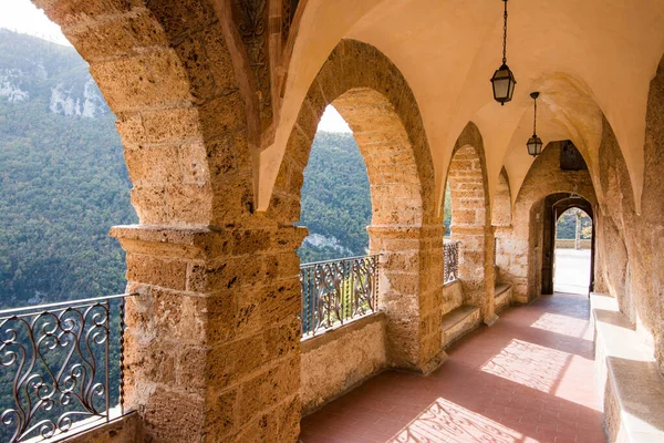 Monastery Sacred Cave Sanctuary Sacro Speco Saint Benedict Subiaco Province — Stock Photo, Image