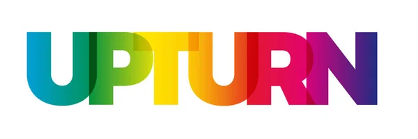 Het Woord Upturn Vector Banner Met Tekst Gekleurde Regenboog — Stockvector