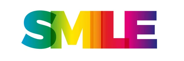 Word Smile Vector Banner Text Colored Rainbow — Stock Vector