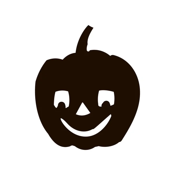 Pumpkin silhouette icon of the day halloween — Stock Vector