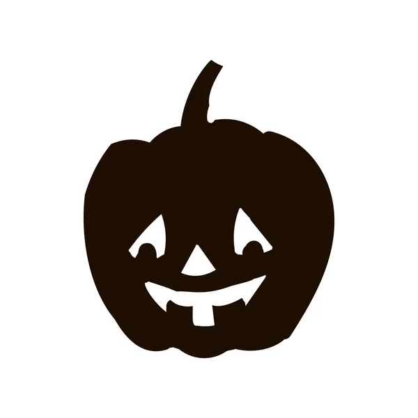 Icona sagoma zucca del giorno Halloween — Vettoriale Stock