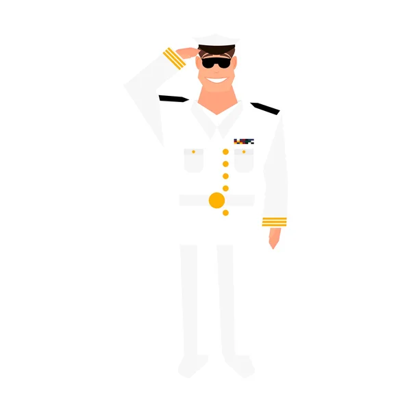 Army general with hand gesture saluting. Happy veterans day design element. — Stock Vector