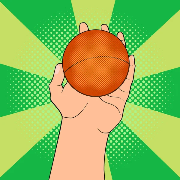 Balle de jeu en main — Image vectorielle