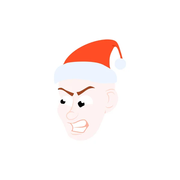 Kreslený obličej mladé Santa Claus emoce — Stockový vektor