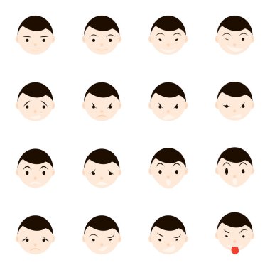 Çocuk duygular, yüzleri seti