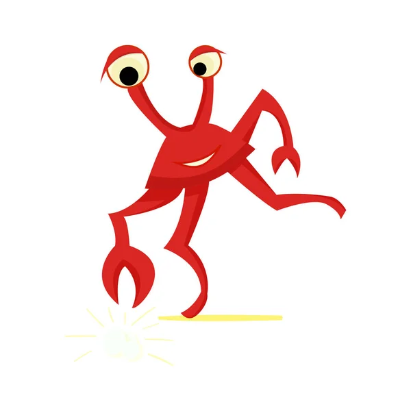 Lindo y divertido icono de langosta roja en el estilo de dibujos animados — Archivo Imágenes Vectoriales