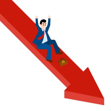 Grafik düşen adamın kafasının karışık olduğunu.