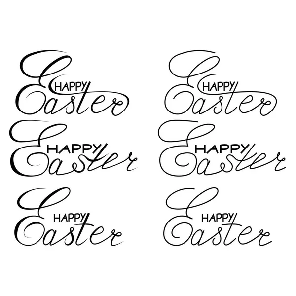 Joyeux ensemble de lettrage de Pâques. Affiche dessinée à la main pour  . — Image vectorielle