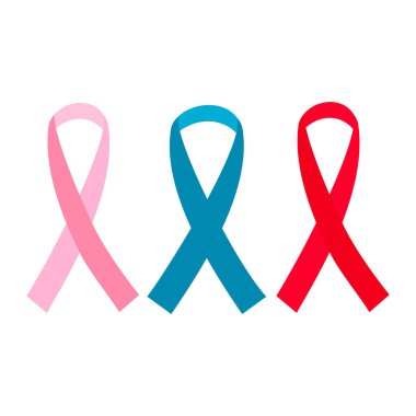 Set şerit, mavi, kırmızı, pembe kurdeleler