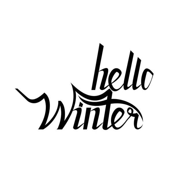 Hallo Winter Pinsel Schriftzug Kalligraphie — Stockvektor