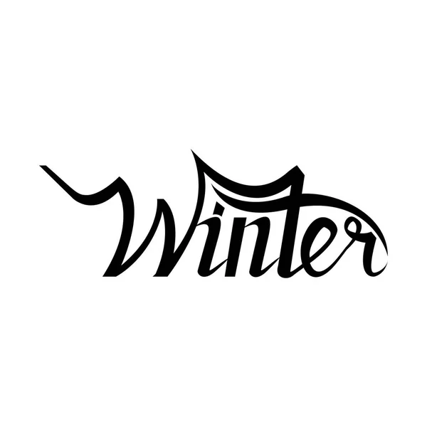 Winter Handschrift isoliert auf schwarzem Hintergrund. — Stockvektor