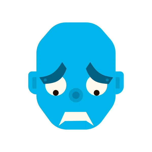 漫画のスタイルで感情的な憂鬱なロボットの頭. — ストック写真