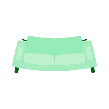 Kanepe simgesi düz ve çizgi film tarzı