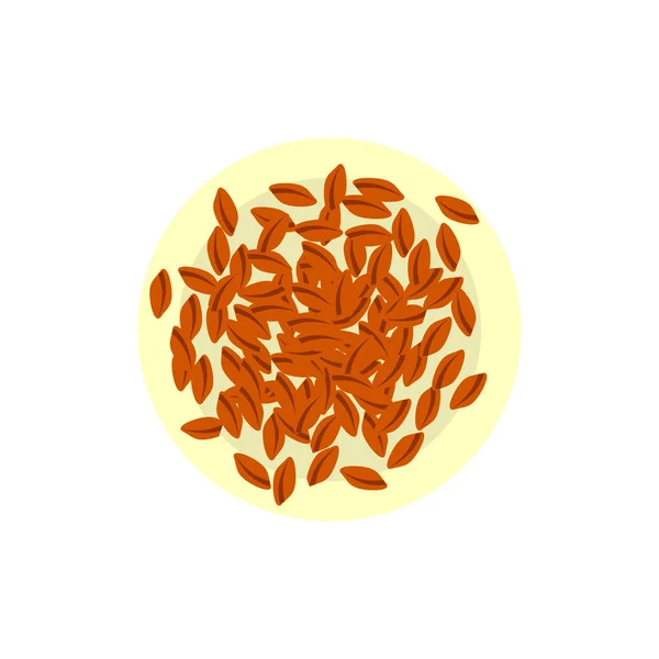 Café en grains sur une assiette vue du dessus — Image vectorielle