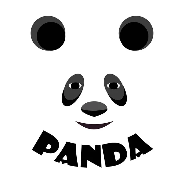 Baby panda ansikte logotyp mall. ikonen. Asiatiska björnen. Head isolerad på vit bakgrund — Stock vektor
