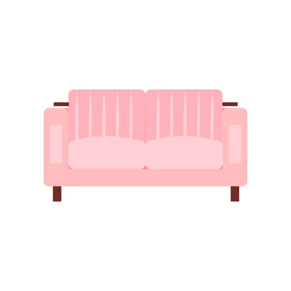 Sofa pictogram in flat en cartoon stijl — Stockvector