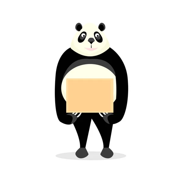 Rolig panda en skylt — Stock vektor