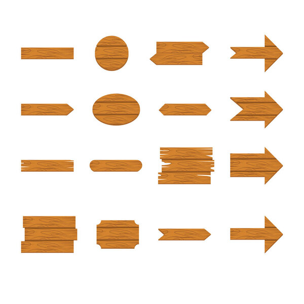 Набор иконок из дерева и стрелок
