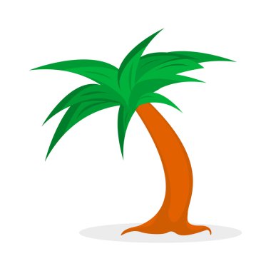Beyaz bir arka plan üzerinde izole karikatür palmiye ağacı. Vektör çizim.