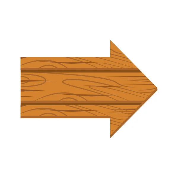 Grunge flecha de madera. Flecha de madera signo — Vector de stock