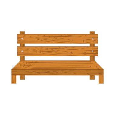 Ahşap Bank izole illüstrasyon