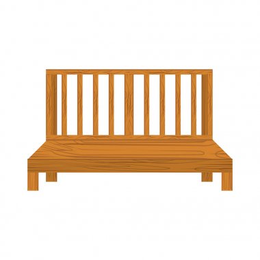 Ahşap Bank izole illüstrasyon