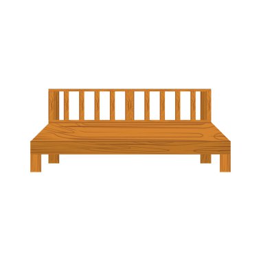 Ahşap Bank izole illüstrasyon