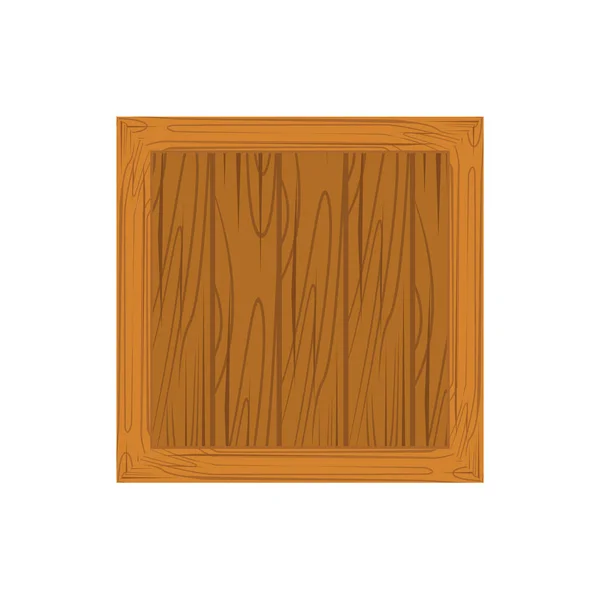 Caja de madera icono plano — Vector de stock