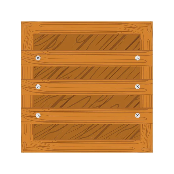 Caja de madera icono plano — Vector de stock