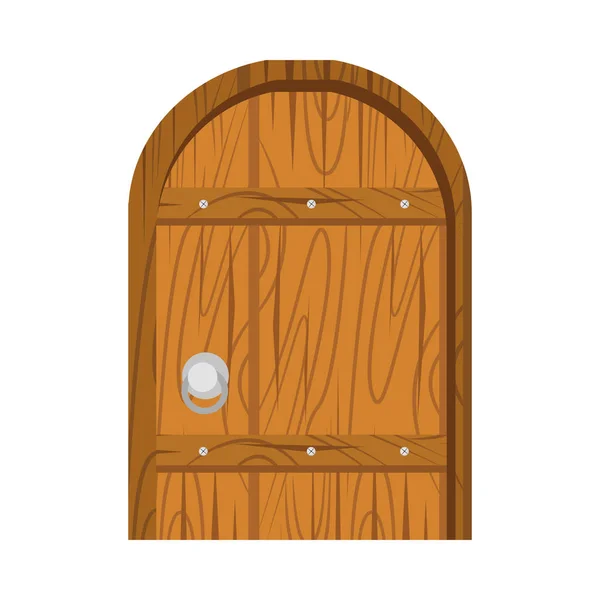 木製の古いドア、インテリア — ストックベクタ
