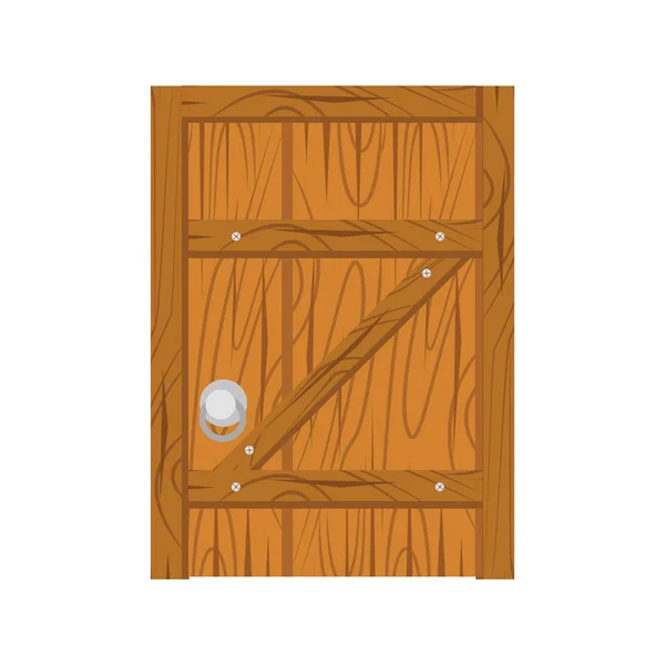 Hölzerne alte Tür, Innenausstattung — Stockvektor
