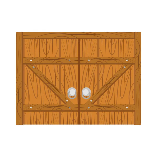 Wooden old door, home interior — Stock Vector