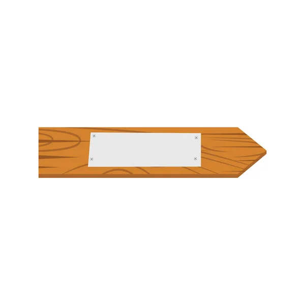 Flecha de madera. Signo de madera — Vector de stock