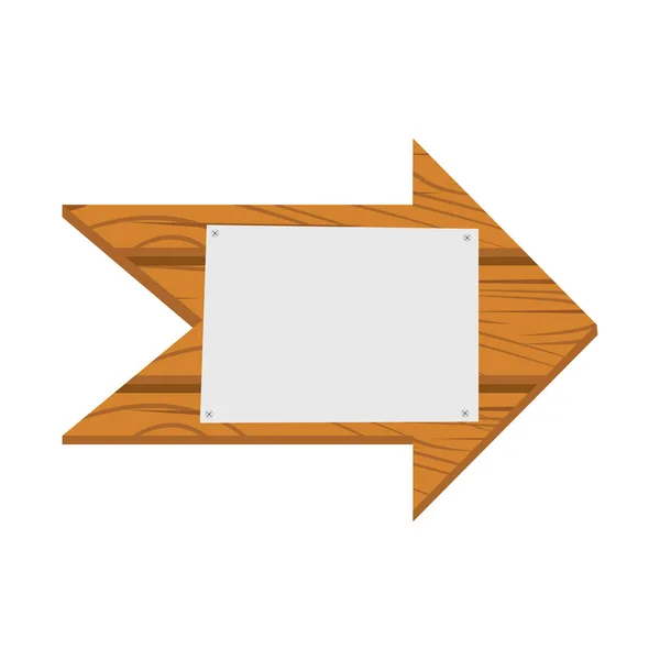 Dřevěná šipka. Dřevěná Cedulka — Stockový vektor
