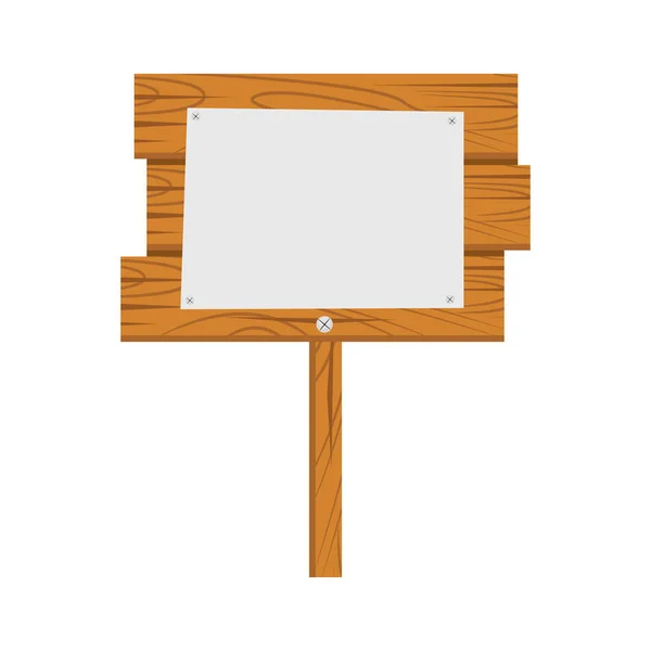 Znak dřevo kreslený — Stockový vektor