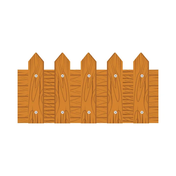 Wooden fence on white background — Stock Vector