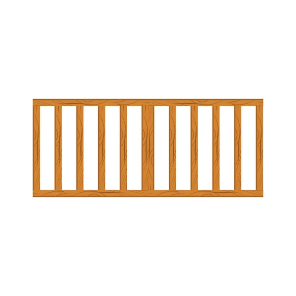 白色背景的木制围栏 — 图库矢量图片