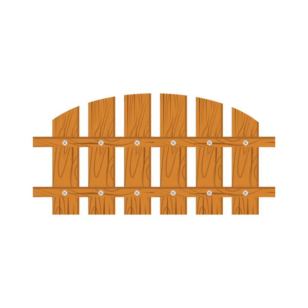 Wooden fence on white background — Stock Vector