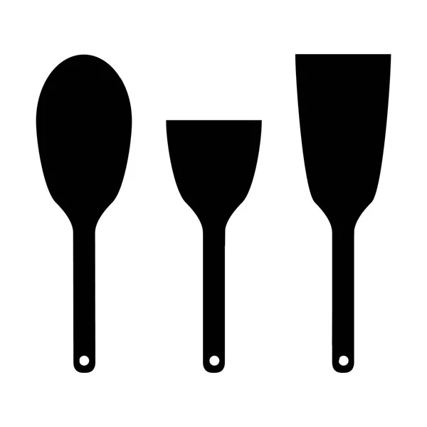 Łopatki kuchenne zestaw ikon — Wektor stockowy